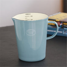 Load image into Gallery viewer, Large-capacity Japanese-style coffee mug roasted enamel cup with pull-out foam high-value with scale 1000ml large capacity mk38