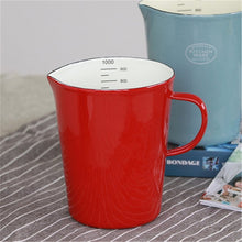 Load image into Gallery viewer, Large-capacity Japanese-style coffee mug roasted enamel cup with pull-out foam high-value with scale 1000ml large capacity mk38