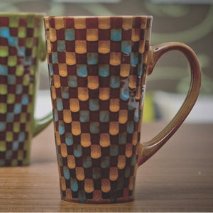 European and American pop creative glass ceramic high-capacity literary retro mugs office home coffee cup